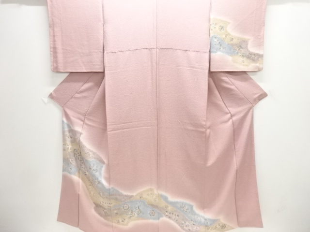 ★専用★未使用品 訪問着 枝花 くすみ紫 枝花 綸子 金彩 身丈162.0cm ☆専用☆未使用品 訪問着 枝花 くすみ紫 枝花 綸子 金彩 身丈